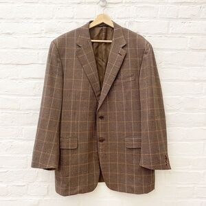 Canali || Italian Wool Brown Check Sport Coat Blazer Suit Jacket IT 56 US 44 R